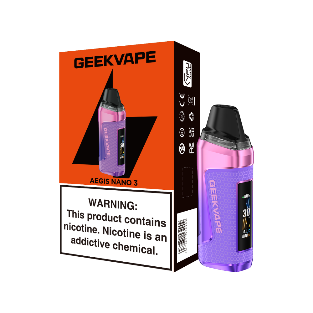 Geekvape Aegis Nano 3 Pod System Purple Bloom with Packaging 