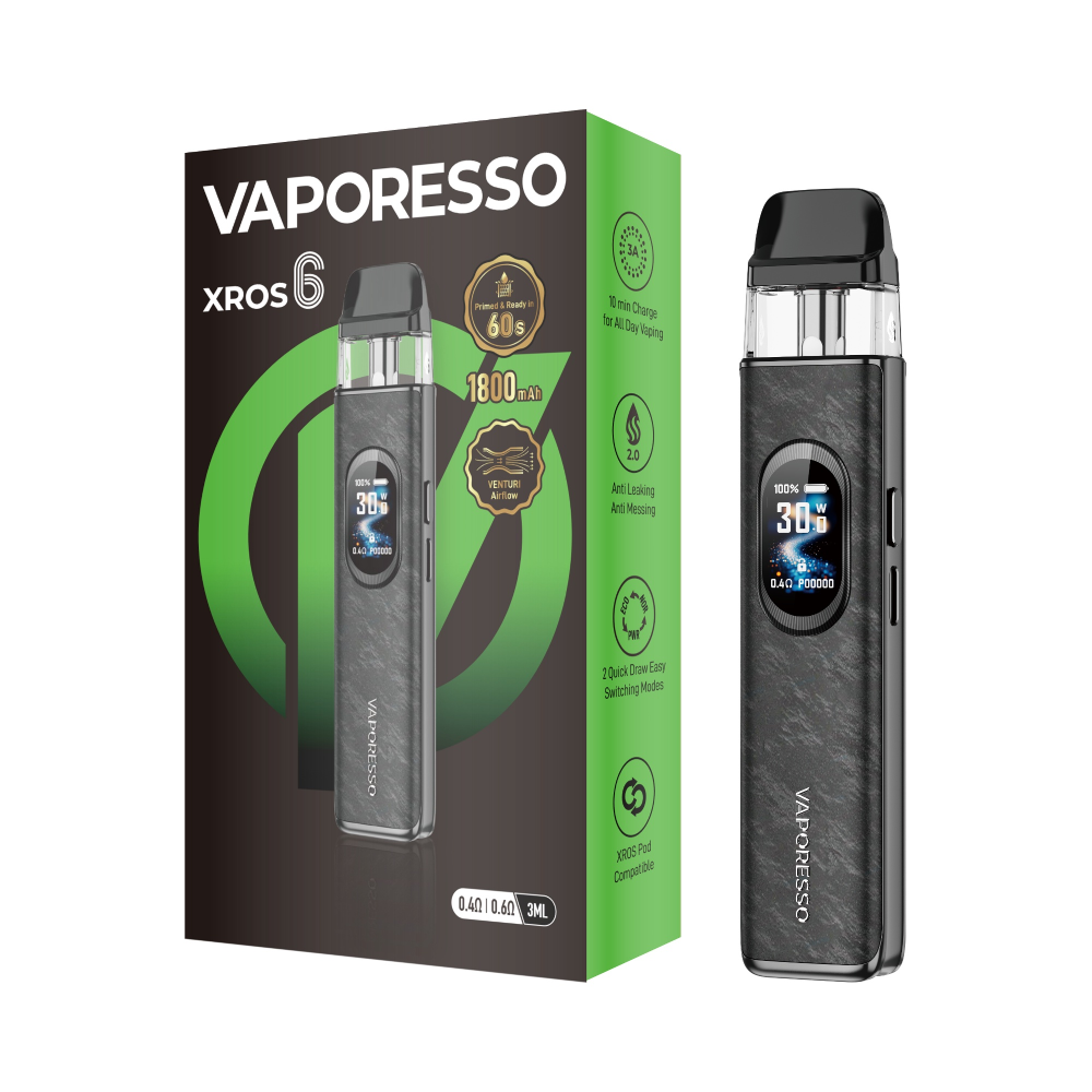 Vaporesso XROS 6 Pod System Slate Black with Packaging