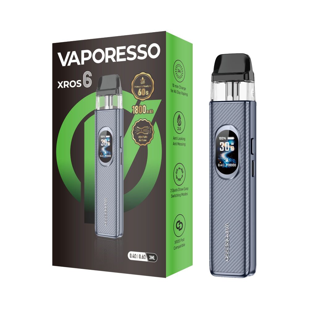 Vaporesso XROS 6 Pod System Carbon Fiber Gray with Packaging