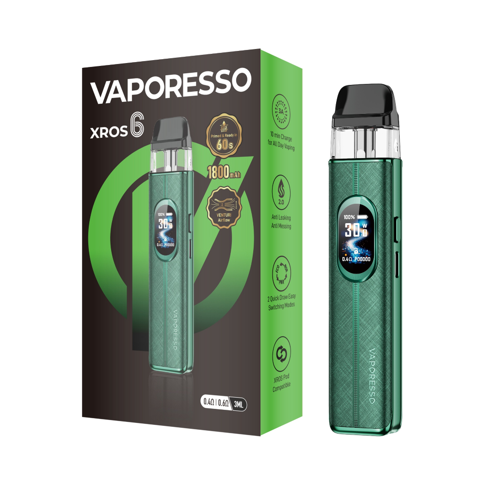 Vaporesso XROS 6 Pod System Silk Green with Packaging