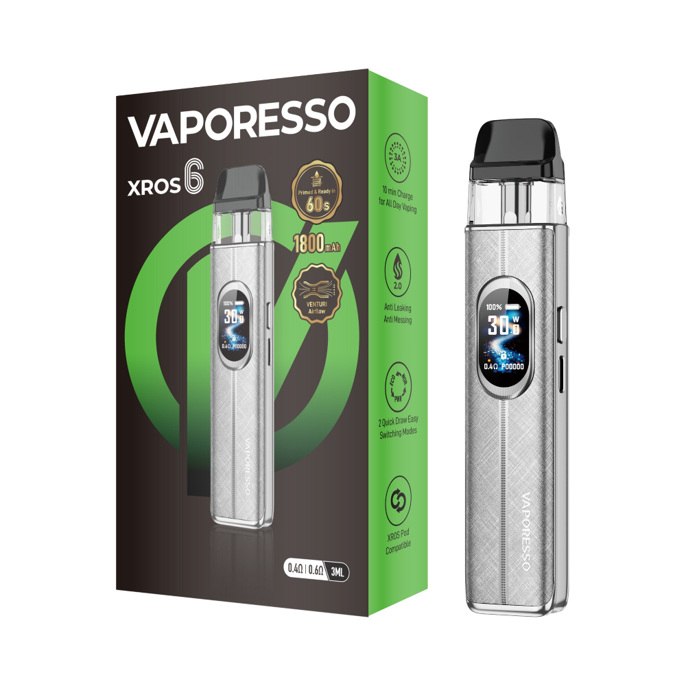 Vaporesso XROS 6 Pod System Silk Gray with Packaging