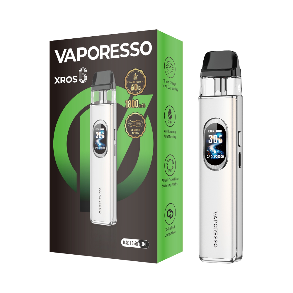 Vaporesso XROS 6 Pod System Pearl White with Packaging