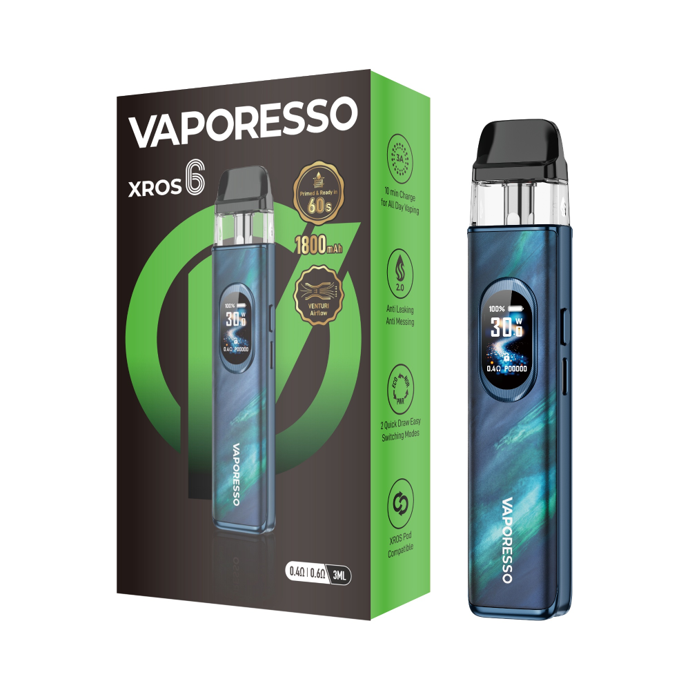 Vaporesso XROS 6 Pod System Aurora Blue with Packaging