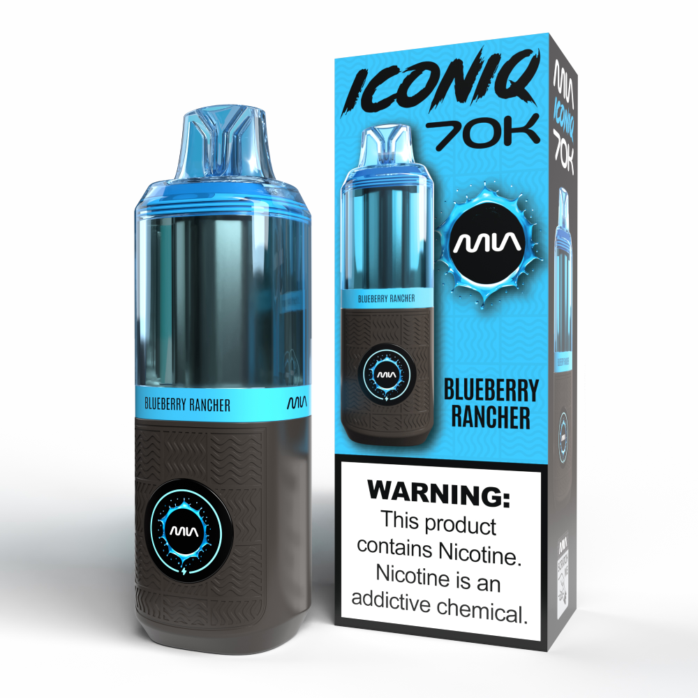 MIA IconIQ 70K Disposable Blueberry Rancher with Packaging