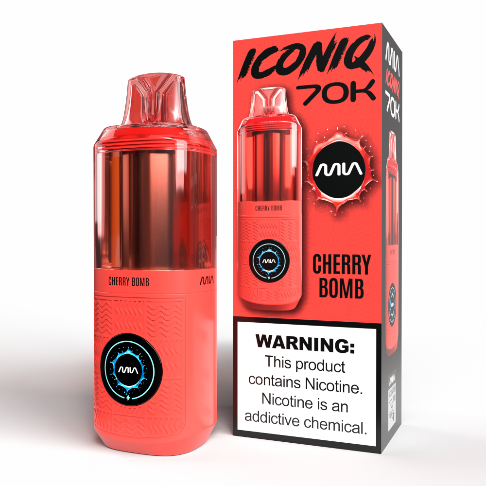 MIA IconIQ 70K Disposable Cherry Bomb with Packaging