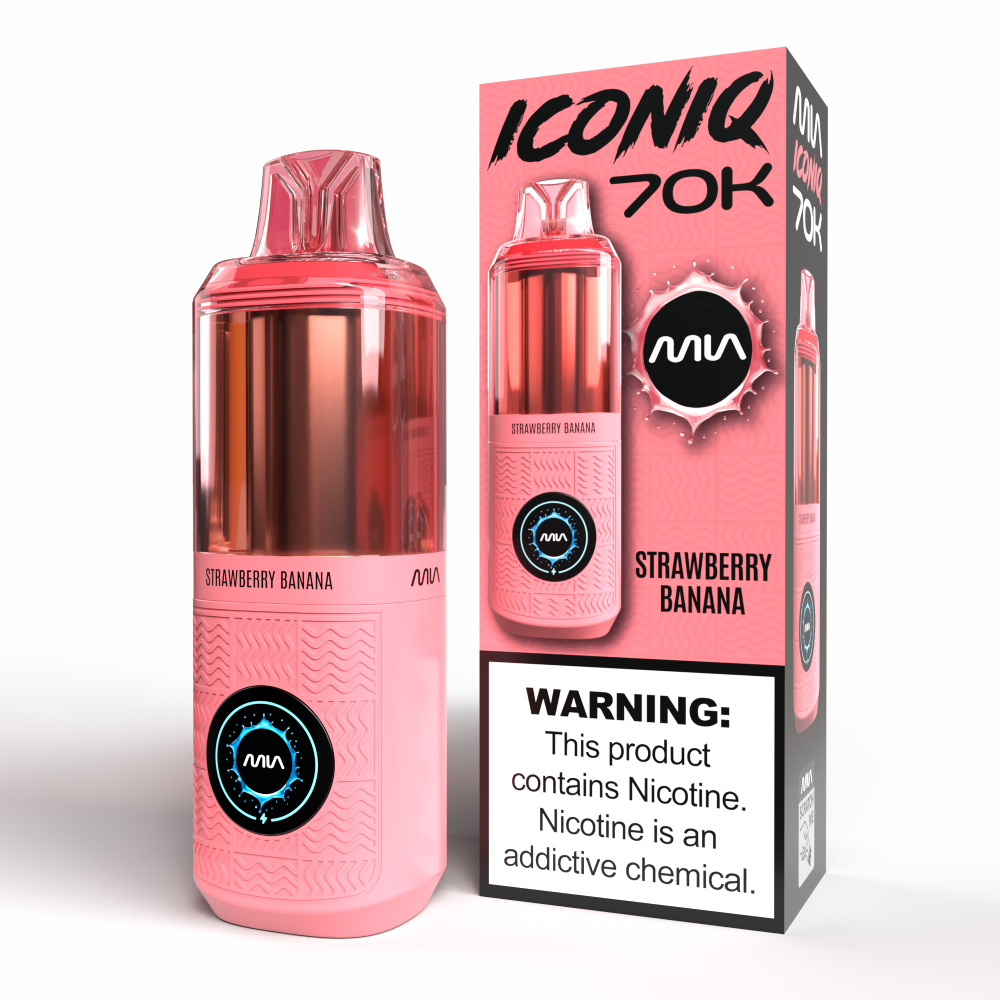 MIA IconIQ 70K Disposable Strawberry Banana with Packaging