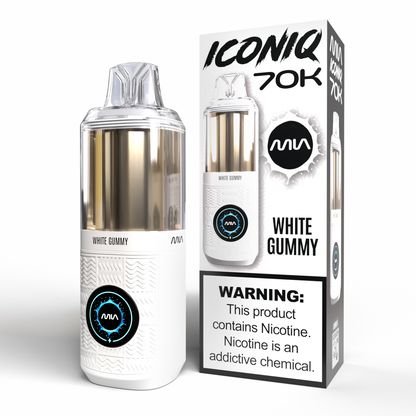 MIA IconIQ 70K Disposable White Gummy with Packaging