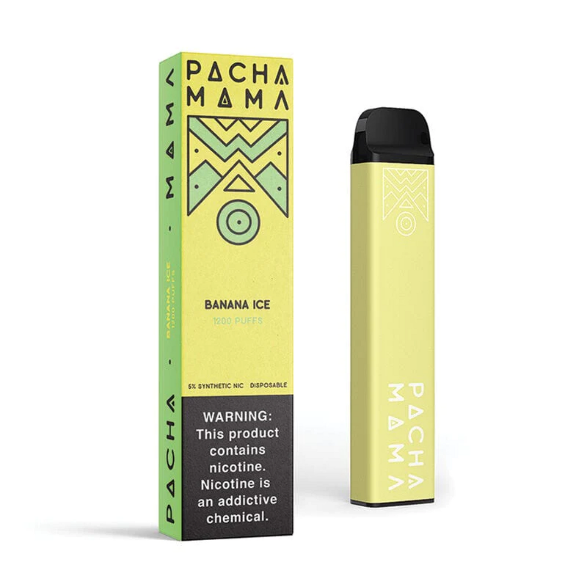 Pachamama Tobacco-Free Nicotine Disposable | 1200 Puffs | 4mL Banana Ice with Packaging