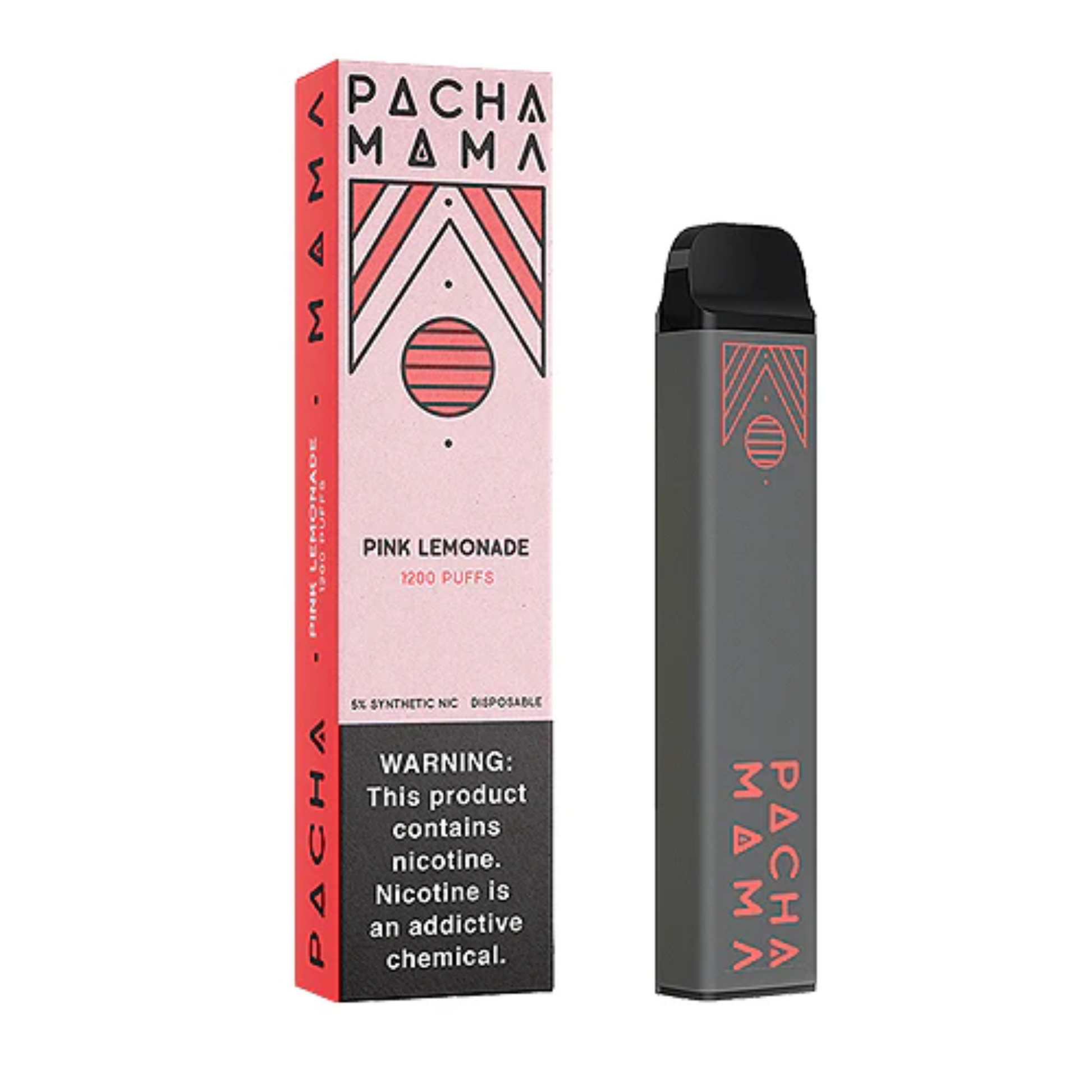 Pachamama Tobacco-Free Nicotine Disposable | 1200 Puffs | 4mL Pink Lemonade with Packaging