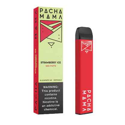 Pachamama Tobacco-Free Nicotine Disposable | 1200 Puffs | 4mL Strawberry Ice with Packaging