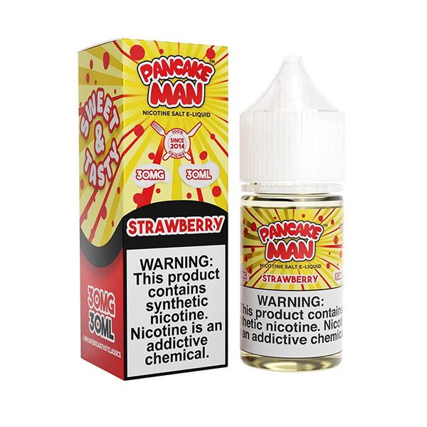 Pancake Man Salt Series E-Liquid 30mL (Salt Nic) | Strawberry Pancake with packaging