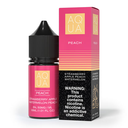 Aqua SALTS E-Liquid - Pure Peach, 30mL | 50mg with packaging
