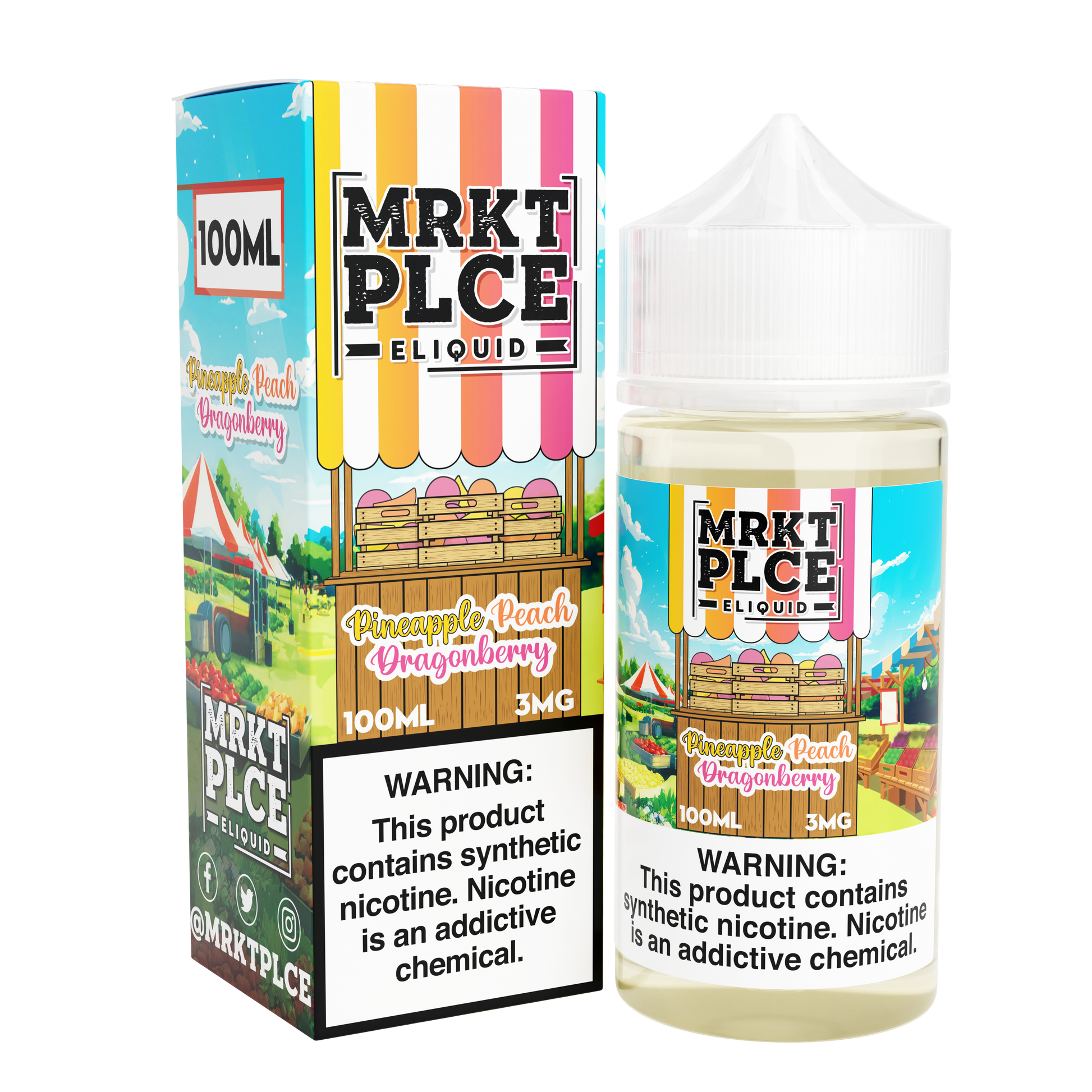 Pineapple Peach Dragonberry by MRKT PLCE Series 100mL (Freebase)  with Packaging