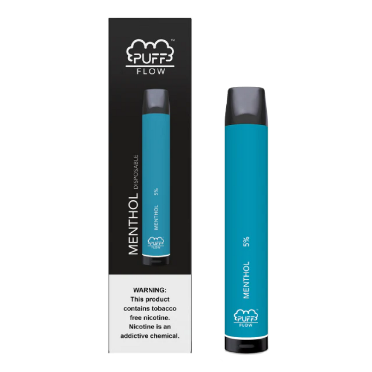 Puff Flow Tobacco-Free Nicotine Disposable | 1800 Puffs | 6mL Menthol  with Packaging