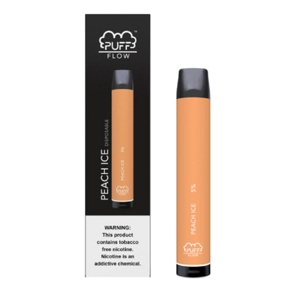 Puff Flow Tobacco-Free Nicotine Disposable | 1800 Puffs | 6mL Peach ICe with Packaging