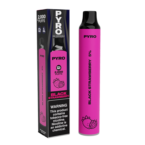 Pyro Disposable | 2000 Puffs | 6mL Black Strawberry with Packaging