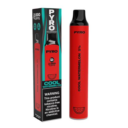 Pyro Disposable | 2000 Puffs | 6mL Cool Watermelon with Packaging