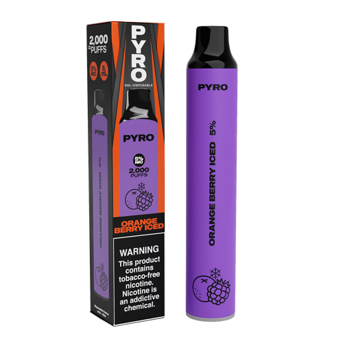 Pyro Disposable | 2000 Puffs | 6mL Orange Berry Iced with Packaging