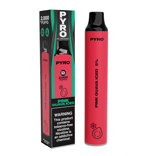 Pyro Disposable | 2000 Puffs | 6mL Pink Guava Iced with Packaging