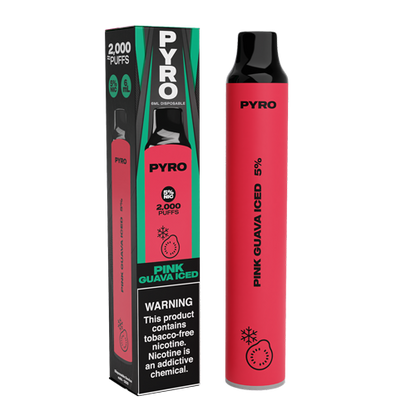 Pyro Disposable | 2000 Puffs | 6mL Pink Guava Iced with Packaging