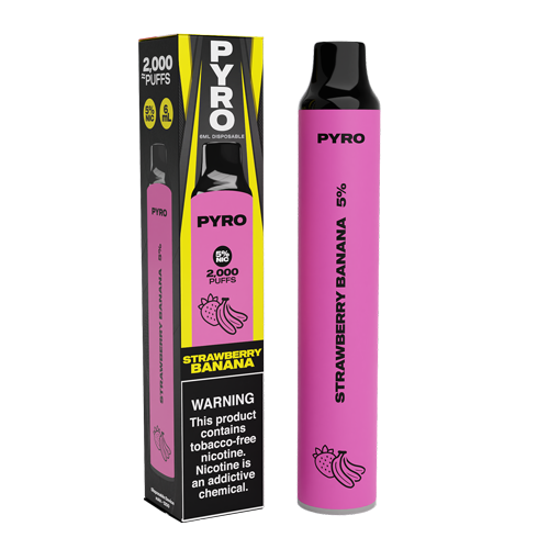 Pyro Disposable | 2000 Puffs | 6mL Strawberry Banana with Packaging