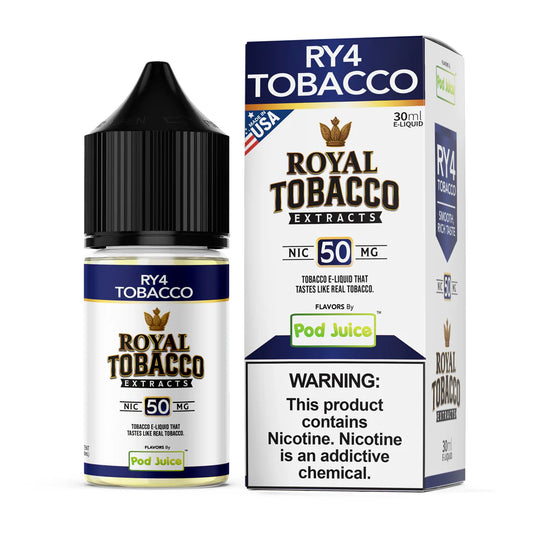 Pod Juice x Royal Tobacco Extracts - RY4 Tobacco - Salt 30mL