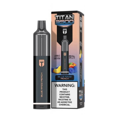 Titan Disposable | 3500 Puffs Blue Razz Peach	with Packaging