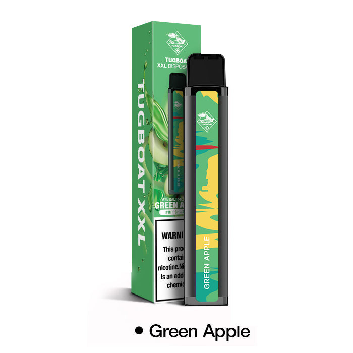 Tug Pod XXL Disposable 2500 Puff 6.6mL 50mg  Green Apple with Packaging