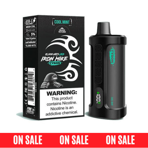 Tyson 2.0 Iron Mike - 15000 Puffs Disposable - 14mL 50mg | Cool Mint with Packaging