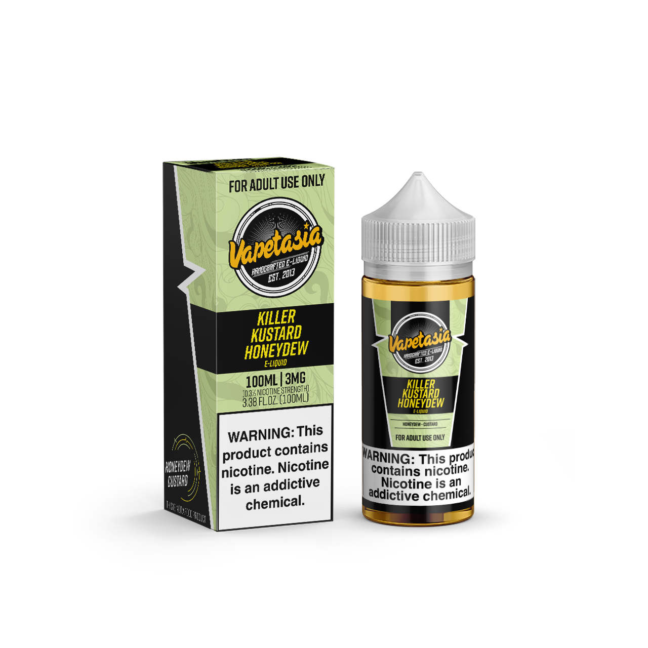 Killer Kustard Honeydew by Vapetasia Series 100mL with packaging