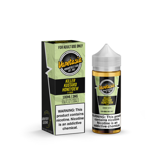 Killer Kustard Honeydew by Vapetasia Series 100mL with packaging