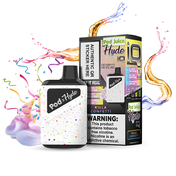 Pod Juice – Hyde IQ Disposable | 5000 Puffs | 8mL Killa Confetti with Packaging