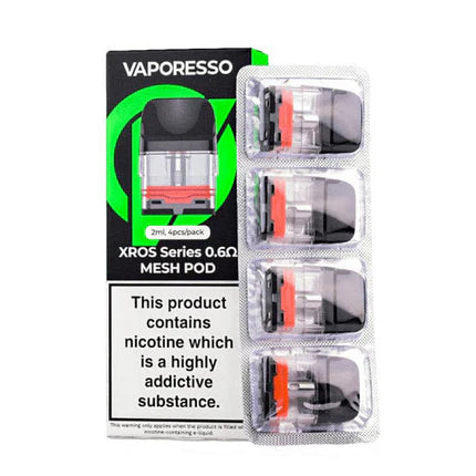 Vaporesso XROS Pods | 4-Pack | 0.6ohm Mesh 2mL with packaging