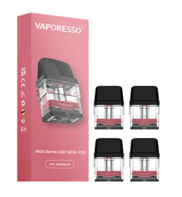 Vaporesso XROS Pods | 4-Pack | 0.8ohm Mesh 2mL with packaging