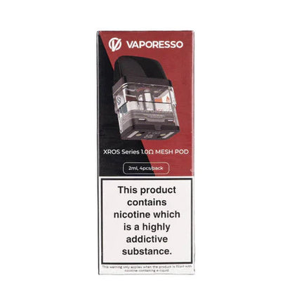 Vaporesso XROS Pods | 4-Pack | 1.0ohm Mesh 2mL with packaging