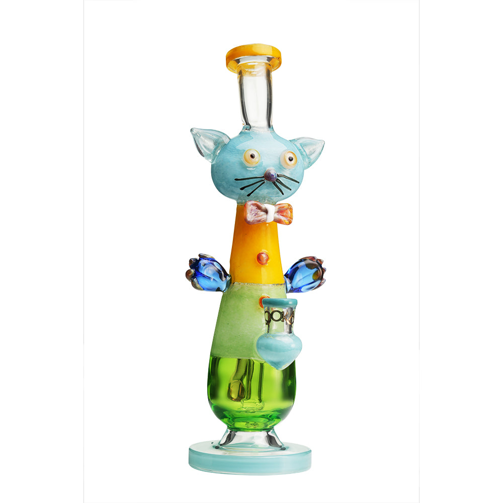 Lookah - 12″ Cute Cat Gentleman Water Pipe (WPC1207) | Wathet Blue