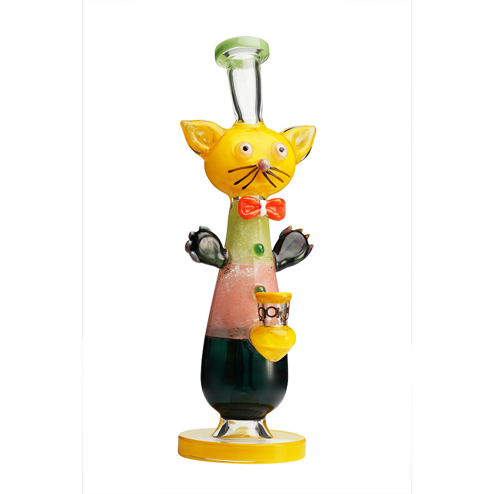 Lookah - 12″ Cute Cat Gentleman Water Pipe (WPC1207) | Yellow