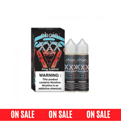 Chain Vapez Series E-Liquid | x2-60mL (120mL) | 0mg | XXX and Chill with packaging On Sale