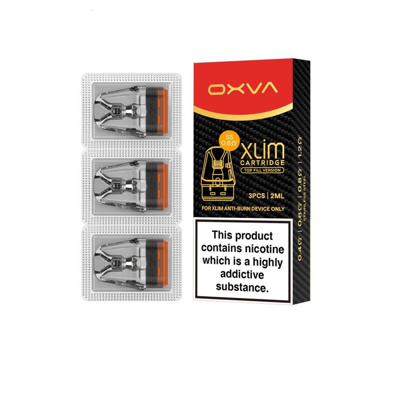 OXVA Xlim (Pods)(3-Pack)(2mL) Top Fill Version SS 0.8ohm with packaging
