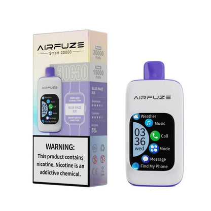 AIRFUZE Smart-Phone Disposable 30000 Puffs 20mL 50mg | Blue Razz Ice with packaging