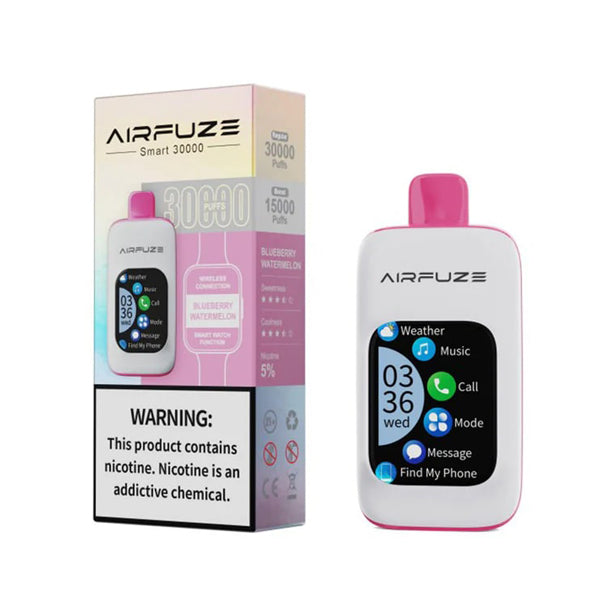 AIRFUZE Smart-Phone Disposable 30000 Puffs 20mL 50mg | Blueberry Watermelon with packaging