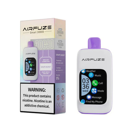 AIRFUZE Smart-Phone Disposable 30000 Puffs 20mL 50mg | Grape Burst with packaging