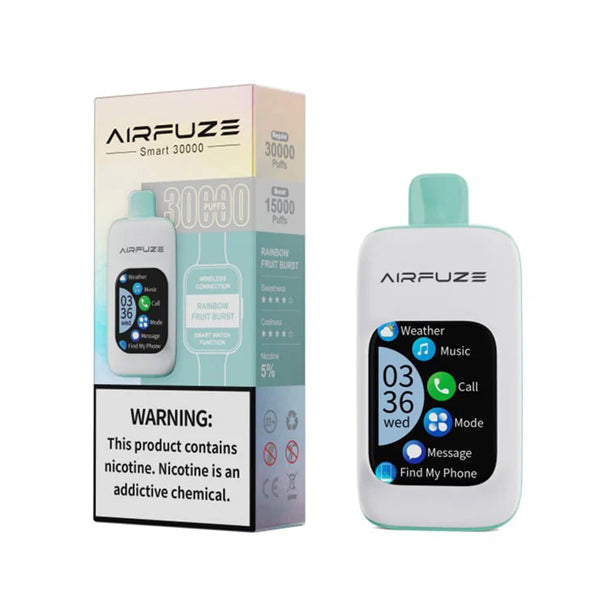 AIRFUZE Smart-Phone Disposable 30000 Puffs 20mL 50mg | Rainbow Fruit Burst with packaging