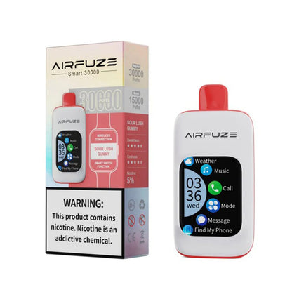 AIRFUZE Smart-Phone Disposable 30000 Puffs 20mL 50mg | Sour Lush Gummy with packaging