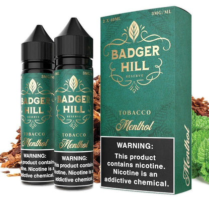 Menthol by BADGER HILL RESERVE 120mL (Freebase) • 60mL 2-Pack with Packaging