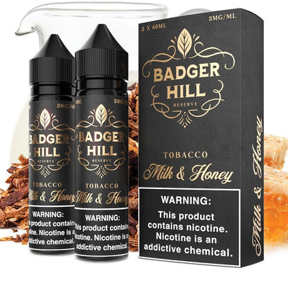 Milk and Honey by BADGER HILL RESERVE 120mL (Freebase) • 60mL 2-Pack with Packaging