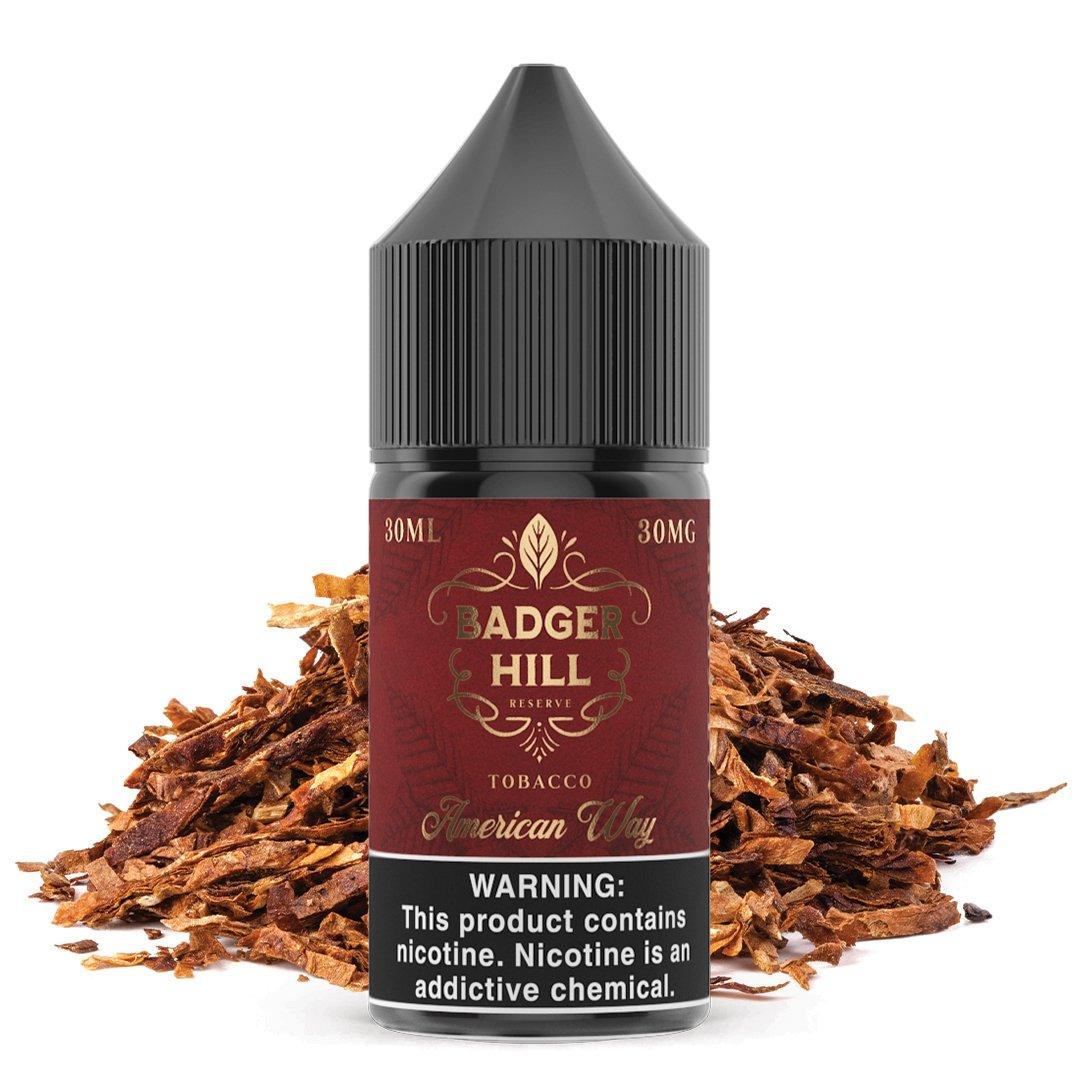 American Way by BADGER HILL RESERVE SALTS 30ml with Background