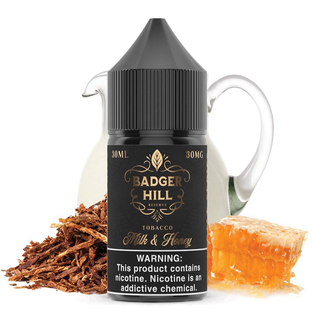 Milk and Honey by BADGER HILL RESERVE SALTS 30ml with Background