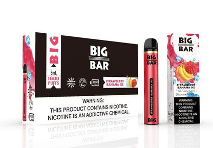 Big Bar Disposable | 1600 Puffs | 5mL Strawberry Banana Ice with Packaging