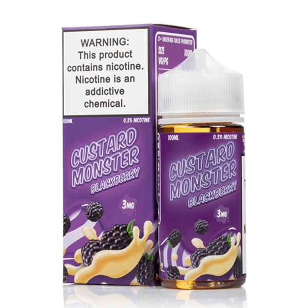 Blackberry By Custard Monster E-Liquid with Packaging